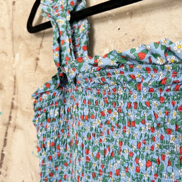 Sea New York Lilly Smocked Strawberry Print Midi Dress - Picture 4 of 6